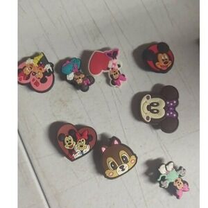 Mickey Minnie Mouse Chip Shoe Charms FOR CROC Bundle 8 Piece Set PVC